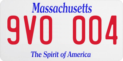 MA license plate 9VO004