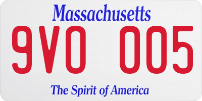 MA license plate 9VO005