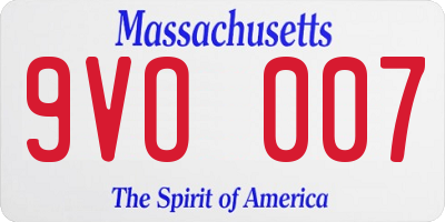 MA license plate 9VO007