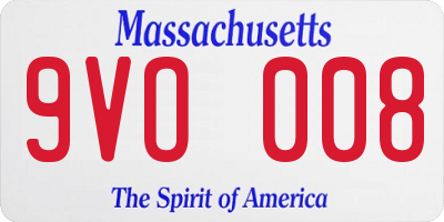 MA license plate 9VO008