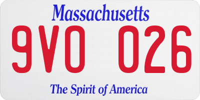 MA license plate 9VO026