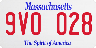 MA license plate 9VO028