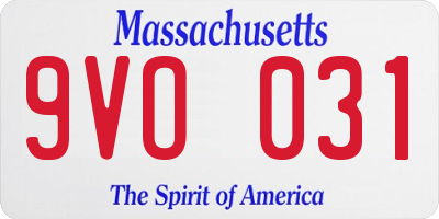 MA license plate 9VO031
