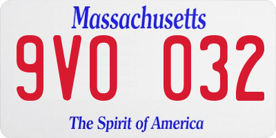 MA license plate 9VO032