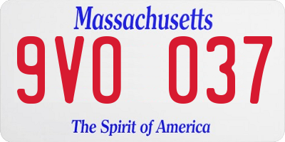 MA license plate 9VO037