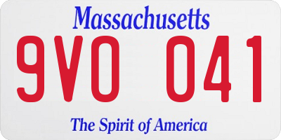 MA license plate 9VO041