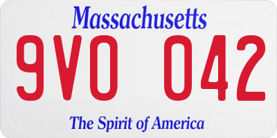 MA license plate 9VO042