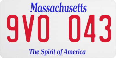 MA license plate 9VO043