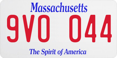 MA license plate 9VO044