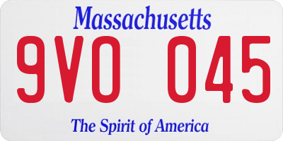 MA license plate 9VO045