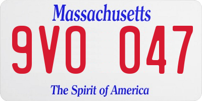 MA license plate 9VO047
