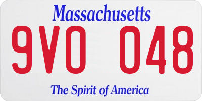 MA license plate 9VO048