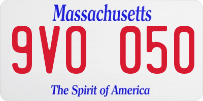 MA license plate 9VO050