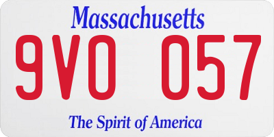 MA license plate 9VO057