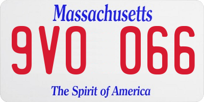 MA license plate 9VO066