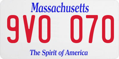 MA license plate 9VO070