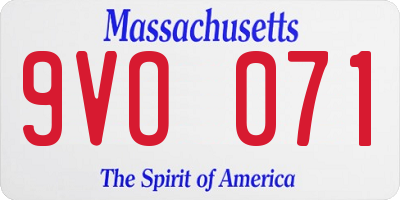 MA license plate 9VO071