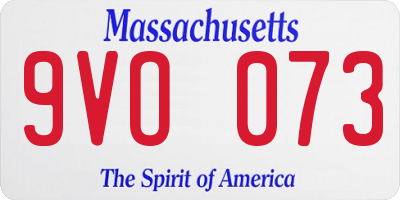 MA license plate 9VO073