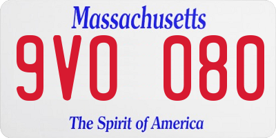 MA license plate 9VO080