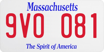 MA license plate 9VO081