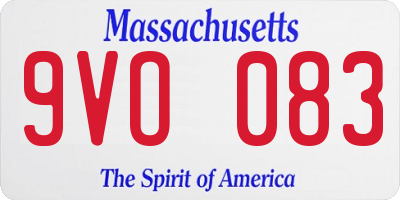 MA license plate 9VO083