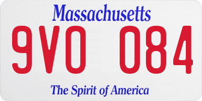 MA license plate 9VO084