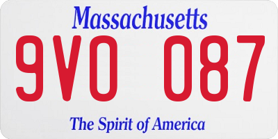 MA license plate 9VO087
