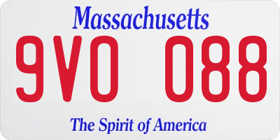MA license plate 9VO088
