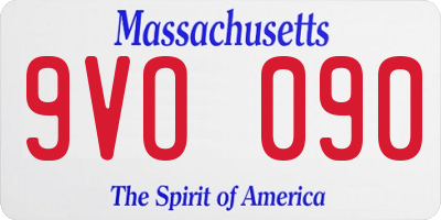 MA license plate 9VO090