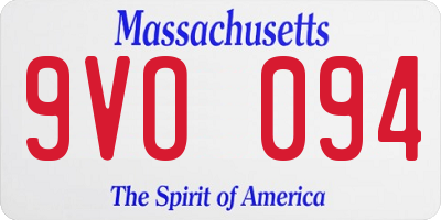 MA license plate 9VO094