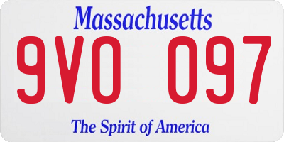 MA license plate 9VO097