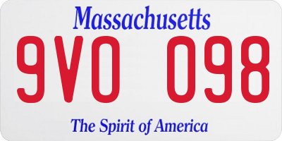 MA license plate 9VO098
