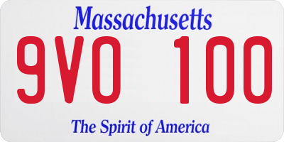 MA license plate 9VO100