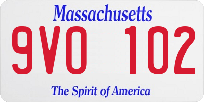 MA license plate 9VO102