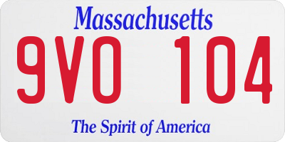 MA license plate 9VO104