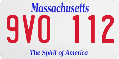 MA license plate 9VO112