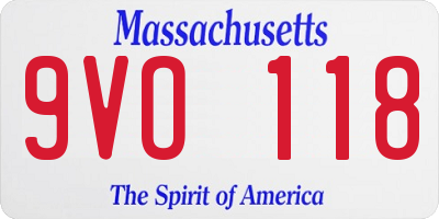 MA license plate 9VO118