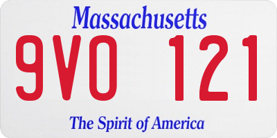 MA license plate 9VO121