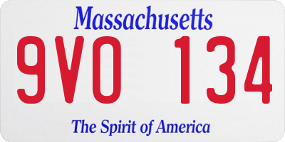 MA license plate 9VO134
