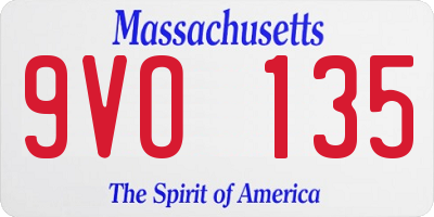 MA license plate 9VO135