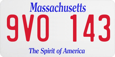 MA license plate 9VO143