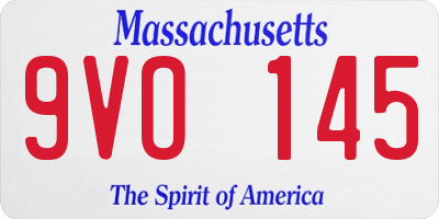 MA license plate 9VO145