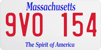MA license plate 9VO154