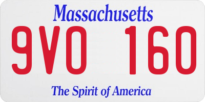 MA license plate 9VO160