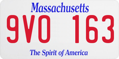 MA license plate 9VO163