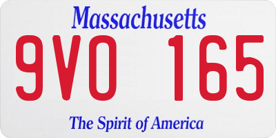 MA license plate 9VO165