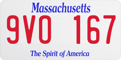 MA license plate 9VO167