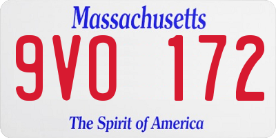 MA license plate 9VO172