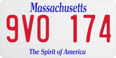 MA license plate 9VO174