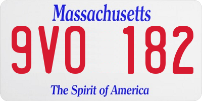 MA license plate 9VO182